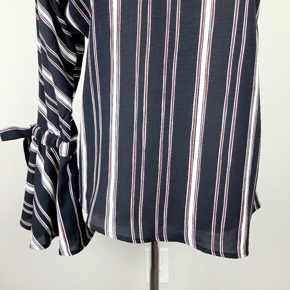 Bishop + Young Stripe One Shoulder Blouse Small - Picture 5 of 16
